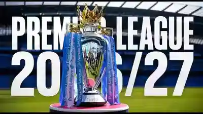 Premier League 2026/27 trophy graphic with season branding
