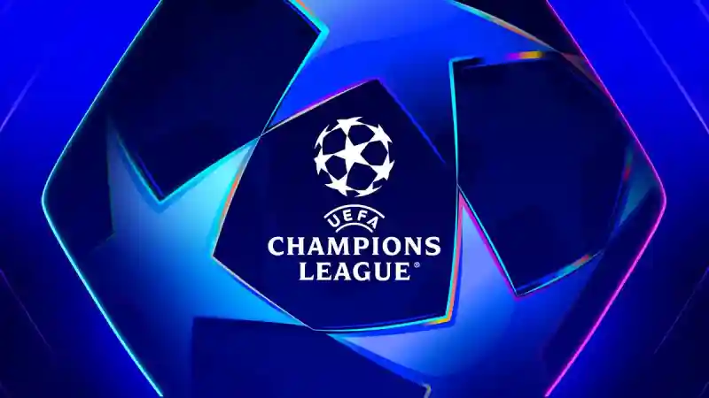 UEFA Champions League official starball logo on a blue background