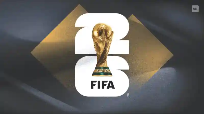 FIFA World Cup 26 promotional graphic featuring the tournament trophy